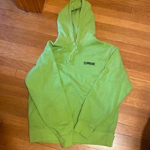 Supreme Lime Green Hoodie with Small Logo